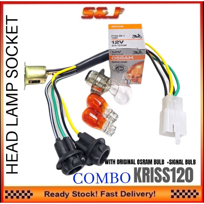 MODENAS KRISS120 HEAD LAMP SOCKET + BULB OSRAM