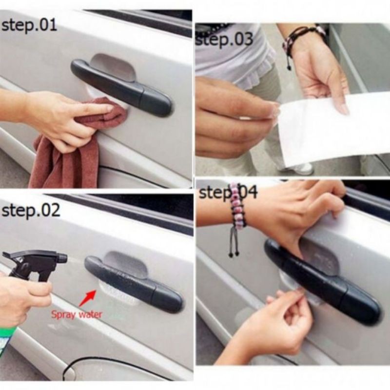 ฟิล์มป้องกันรอยขีดข่วนเบ้ามือจับประตู ปกป้องสีรถจากรอยขีดข่วน แผ่นฟิล์มทนทาน ไม่ฉีกขาด เหนียว ทนความร้อนสูง สีไม่เหลือง - รูปที่ 2