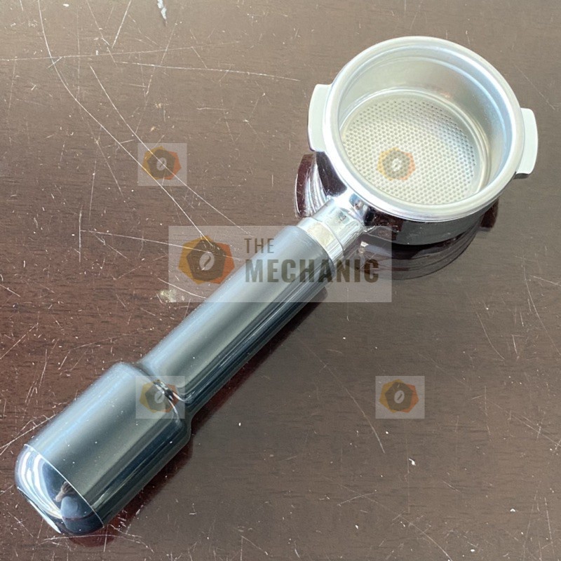 Bezzera DVG DVGPFGBEZ Bezzera BZ Bottomless Portafilter 58 มม.ทองเหลืองพลาสติกสําหรับ Bezzera BZ Gro