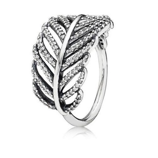 (ลด120.- เก็บโค้ดหน้าร้าน) แหวน แหวนเงิน สวยงามมาก Silver Feather Ring 925 Sterling Silver