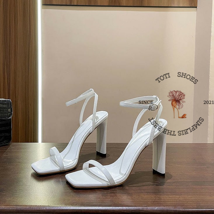 รองเท้าแตะ HEEL สูง - ปิดของผู้หญิงด้วยสายรัด SLIM - รองเท้าแฟชั่นพร้อมสายรัด 7P-9P S47
