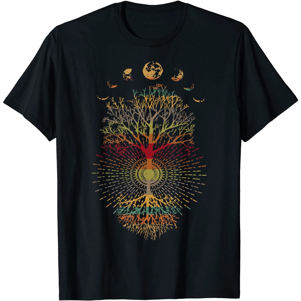 เสื้อยืดวินเทจเสื้อยืด ลาย Vibe Tree of Life ยุค 60's 70's สไตล์เรโทร สําหรับผู้ใหญ่S-4XL