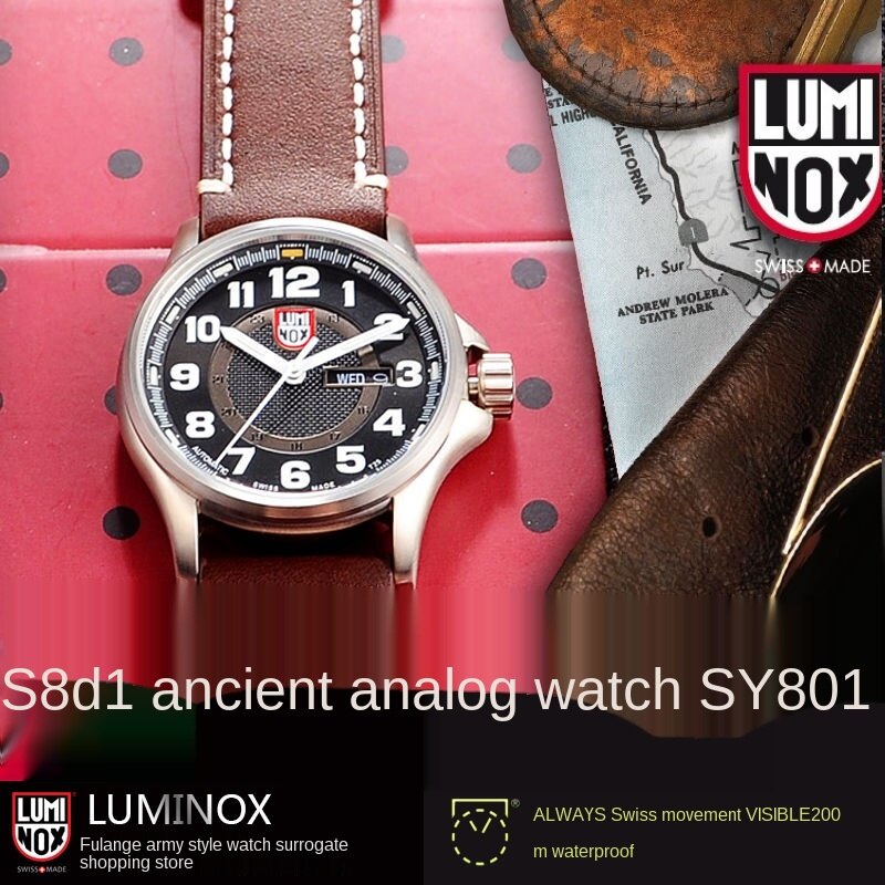 ทหารสหรัฐLuminoxเมื่อเรย์มีล1801.boนาฬิกากลไกอัตโนมัติกันน้ำทหารนาฬิกากองทัพเรือพิเศษ 9CDE