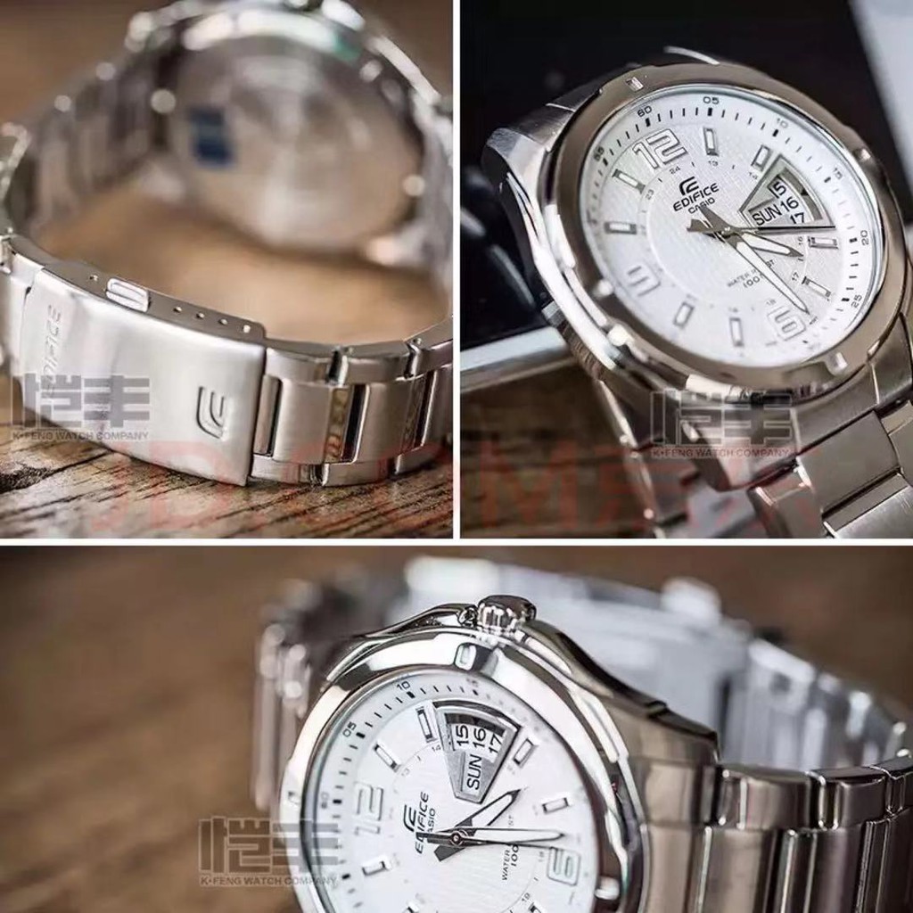 CASIO นาฬิกาผู้ชายสายสแตนเลสหน้าปัดสีดำรุ่น EF-129D-7A/1A-100% รับประกันของแท้ 1 ปี