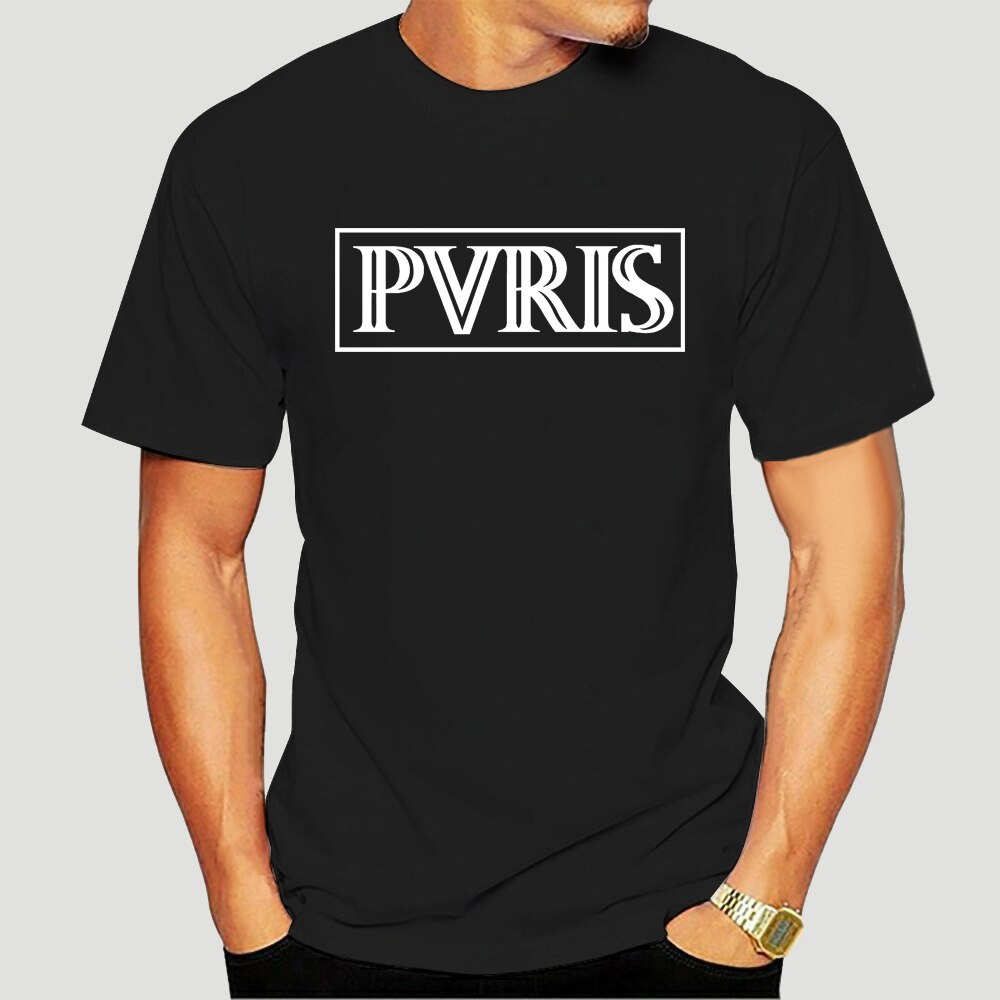 ใหม่ Pvris Electropop Band Logo เสื้อยืดผู้ชายสีดํา-3609A