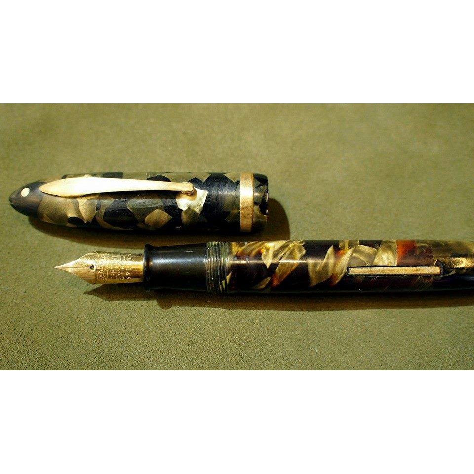 ปากกามือสอง ของแท้  ปากกาหมึกซึม sheaffer life time 1932 USA ตัวด้ามอครีลิคลายหินเขียว