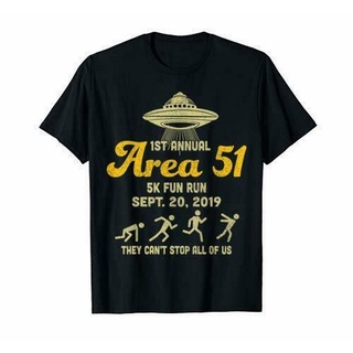 [COD]ใหม่ เสื้อยืดลําลอง แขนสั้น พิมพ์ลายดอกไม้ 1st Annual Area 51 5K Fun Run It Cant Stop All Of Us UFO สําหรับผู้ชาย