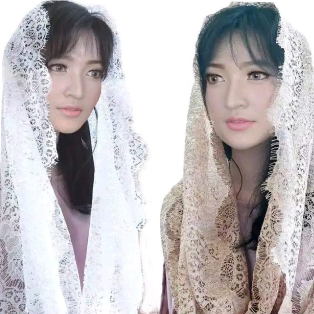 BRUKAT VEIL/ BRIDAL VEIL/ SIRAMAN VEIL/ ลูกไม้สําเร็จรูป PASMINA/ YENI WAHID VEIL