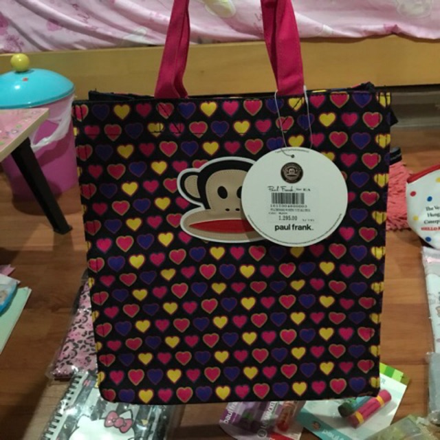 กระเป๋าผ้า Paul Frank ของแท้ มือ1 รุ่นหัวใจ ชมพู/ดำ ใส่A4ได้ค่ะ