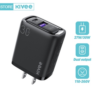 KIVEE หัวชาร์จเร็ว 30w หัวชาร์จ PD ชุดชาร์จเร็ว QC4.0 Adapter หัวชาร์จ TYPE-C usb fast for Samsung Xiaomi tablet