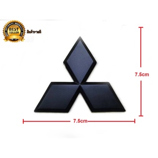 แผ่นป้าย Logo โลโก้ Mitsubishi สีดำขนาด 7.5 cm มีกาวสองหน้าติดด้านหลัง สามารถติดตั้งได้ทันที