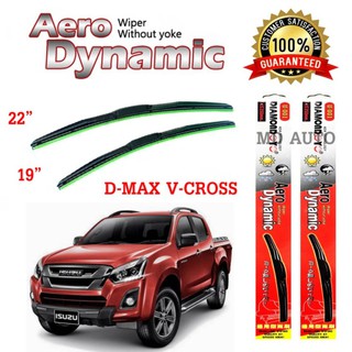 ใบปัดน้ำฝน Aero Dynamic (Diamond eye) ขนาด 18" 22" นิ้ว สำหรับISUZU D-MAX V-CROSS 2012 จำนวน 1 คู่