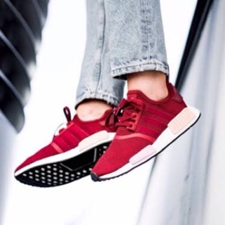 พร้อมส่ง❗️NMD R1 สีแดงเข้มแท็กชมพู ของแท้💯💯