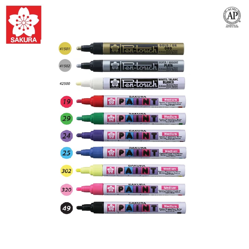 ปากกาเพ้นท์ PAINT MARKER Sakura หัวใหญ่ 2.0MM ปากกาน้ำมัน ปากกาเขียนยาง ปากกาเพ้