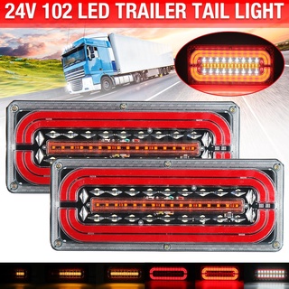 ไฟเลี้ยว ไฟเบรกท้าย Led 102 ดวง 24V อุปกรณ์เสริม สําหรับรถบรรทุก รถพ่วง