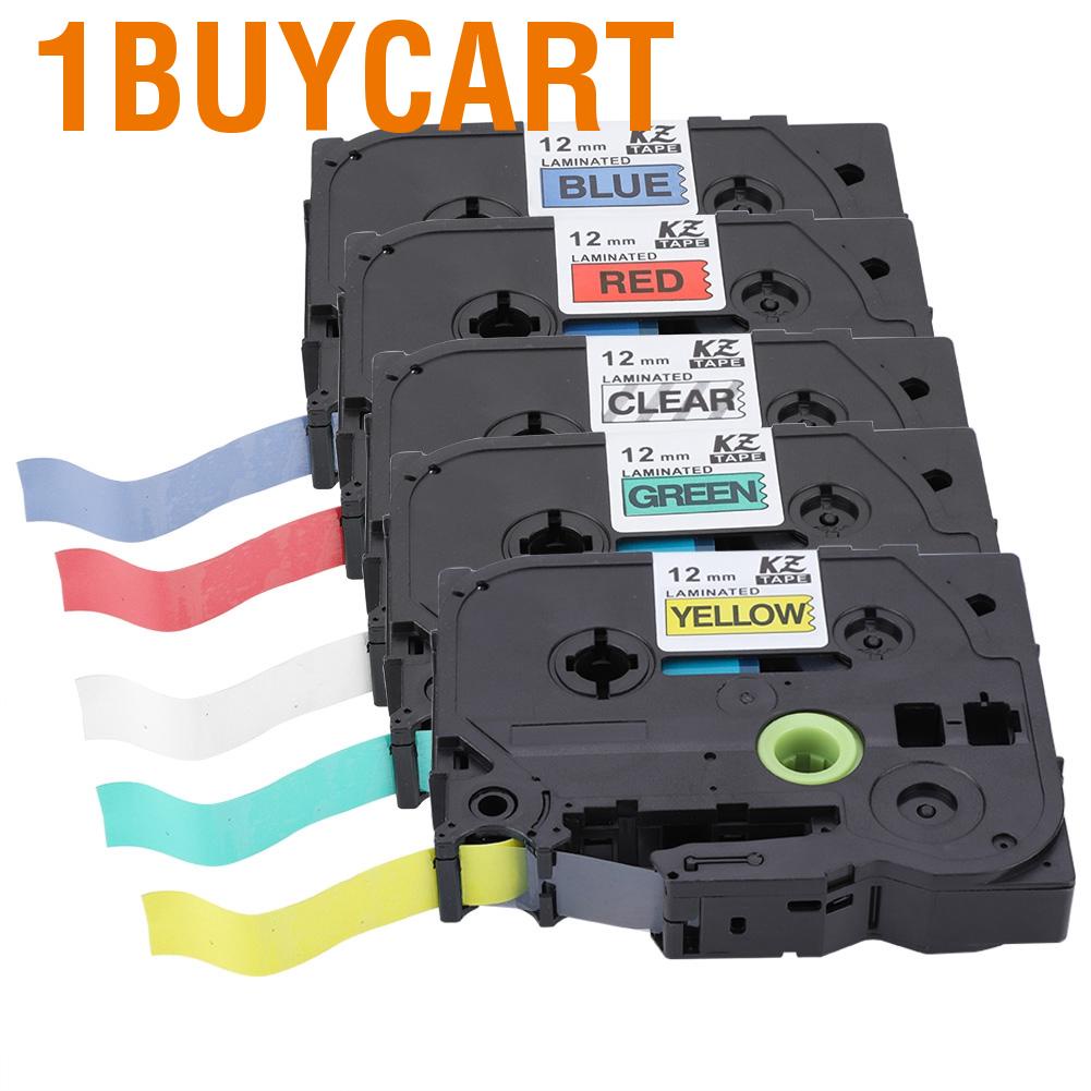 1buycart 6 สี Tze-231 431 531 631 731 เทปฉลากที่รองรับสำหรับ Brother P-Touch 12 มม.เปลี่ยน Ptouc