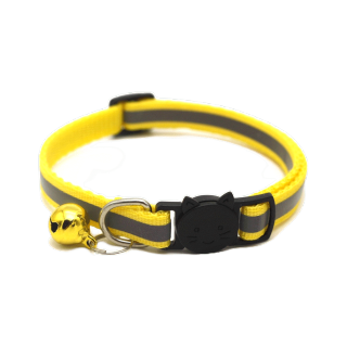 ปลอกคอแมวนิรภัย เซฟตี้ สะท้อนแสง reflective cat collar safety lock [แถบ]