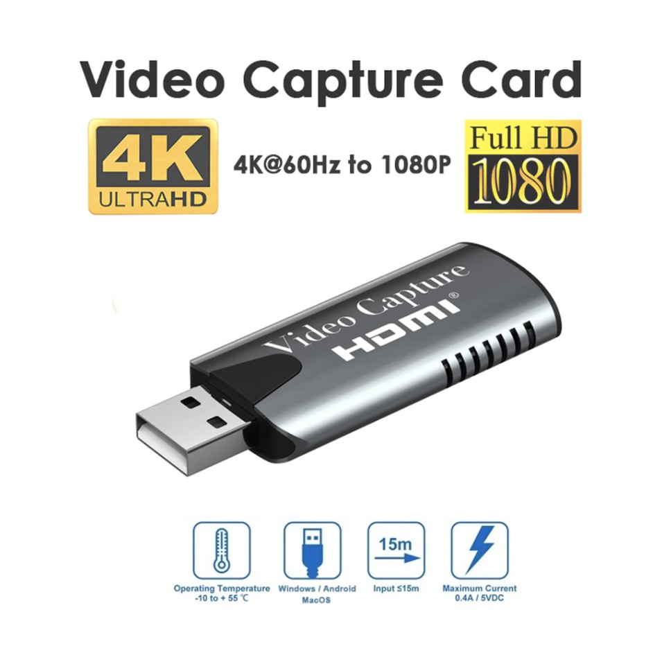 4K HDMI Video Capture Card USB3.0 1080P Grabber Dongle HDMIการ์ดสำหรับOBSจับจับการ์ดที่ถ่ายทอดสด