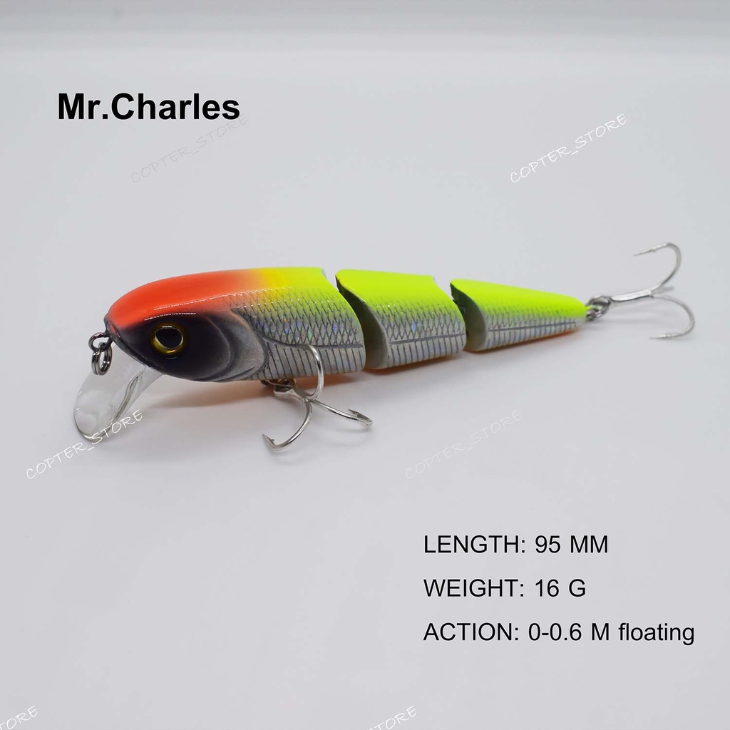 ส่งไว⚡️Mr.Charlesเหยื่อตกปลา 3 ท่อน แอคชั่นดี มีเสียง