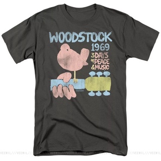 เสื้อยืดผ้าฝ้ายพิมพ์ลายแฟชั่น 【Boutique T-shirt】gildan เสื้อยืด ผ้าฝ้าย พิมพ์ลาย Woodstock 1969 50 YEARS DOVE ขนาดใหญ่ ส