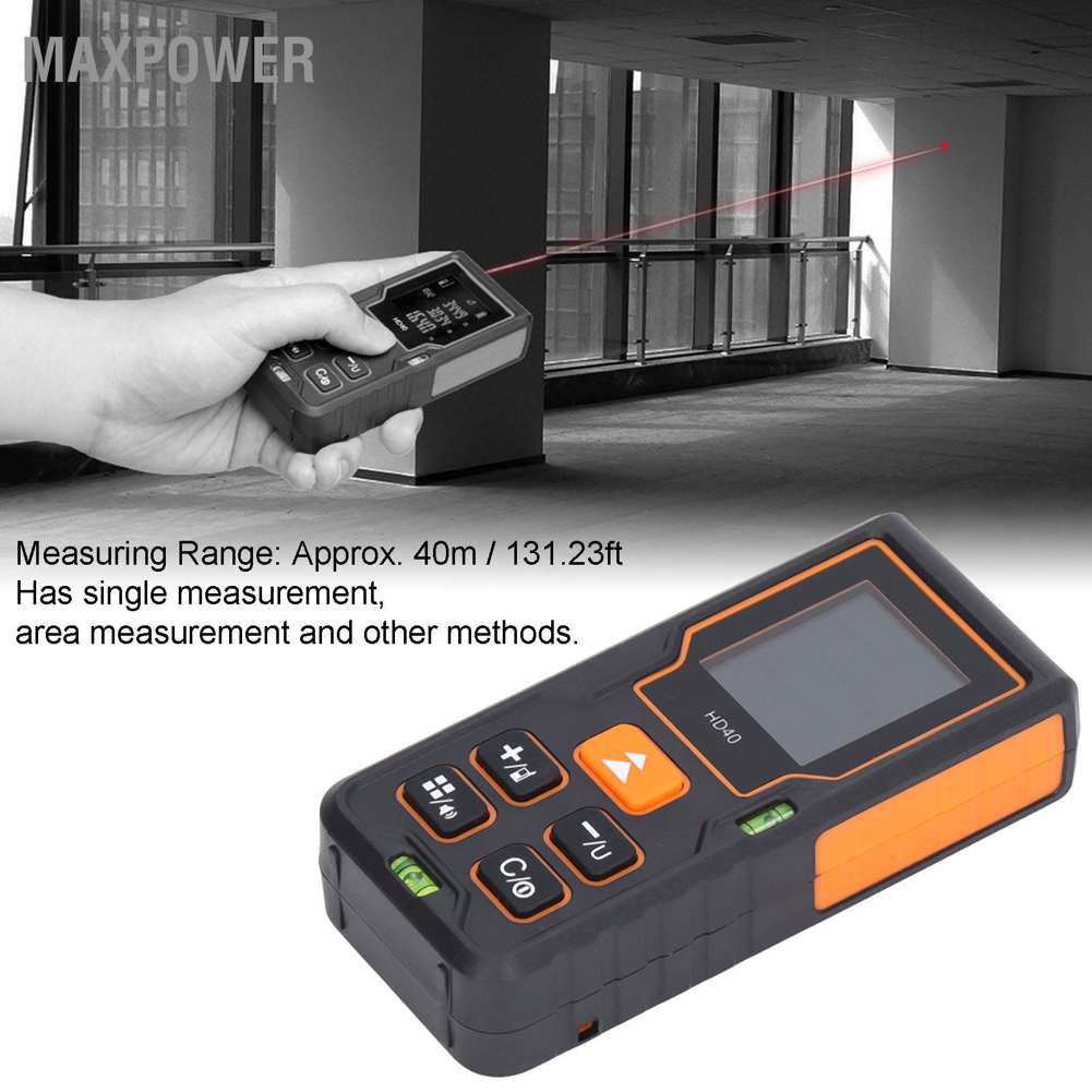 Maxpower Laser Measure Distance Meter 40m Digital Display Tool for ...