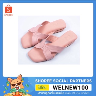 Sincera Brand (Premium Soft Shoes) รองเท้าแตะสีชมพู หนังนิ่ม ส้นสูง 1 นิ้ว