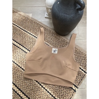 Que Brown Spendex CROP TOP ONLY เสื้อครอป