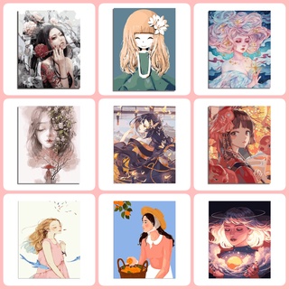 Xz ภาพจิตรกรรมลาย Girl Comics~ No Frame Paint By Unframe ไม่มีกรอบรูปขนาด 40X50 ซม. สําหรับตกแต่งผนัง Ptyl