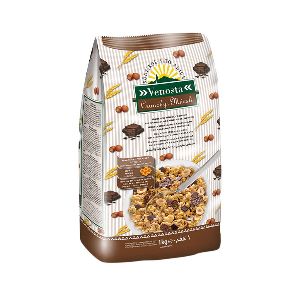 วีนอสต้า กราโนล่า ครั๊นชี่ ช็อกโกแลตและเฮเซลนัท 1 กก - Venosta Granola Crunchy Muesli with Chocolate and Hazelnut 1kg