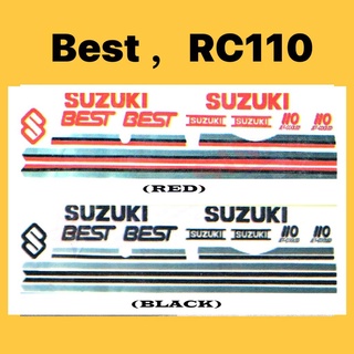 สติกเกอร์ SUZUKI BEST STICKER (1) // BEST110 RC110 BEST RC 110 BODY COVER SET STICKER STIKER BEST RC 110 STRIPE BONUS BODY STRIKE