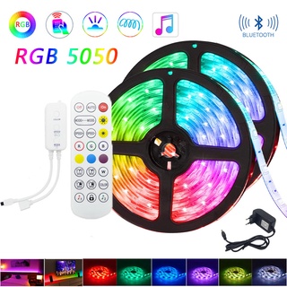 เทปไฟนีออน LED RGB 5050 SMD 2835 บลูทูธ 5 ม. 10 ม. 15 ม. กันน้ํา สําหรับตกแต่งห้อง คริสต์มาส 12V