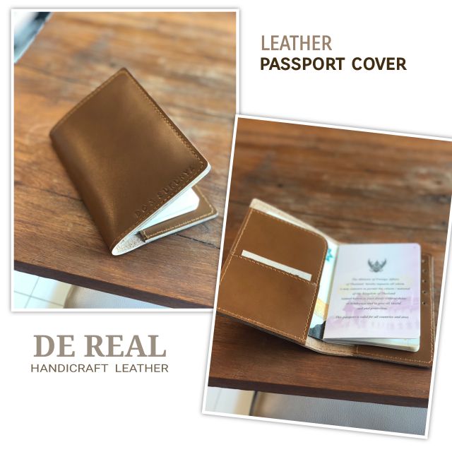 PASSPORT COVER ปกพาสปอร์ต (หนังวัวแท้)  สลักชื่อฟรี  มีรับประกันสินค้า