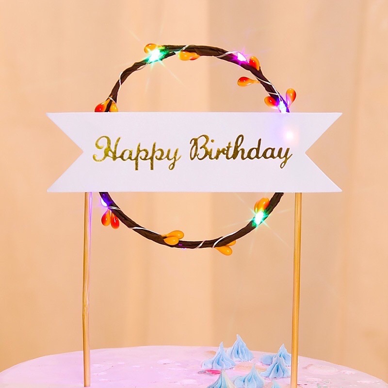 ป้ายไฟแฮปปี้เบิร์ดเดย์ ป้ายไฟLED ป้ายHBD ป้ายแต่งเค้ก ป้ายวันเกิด ป้ายน่ารักๆ