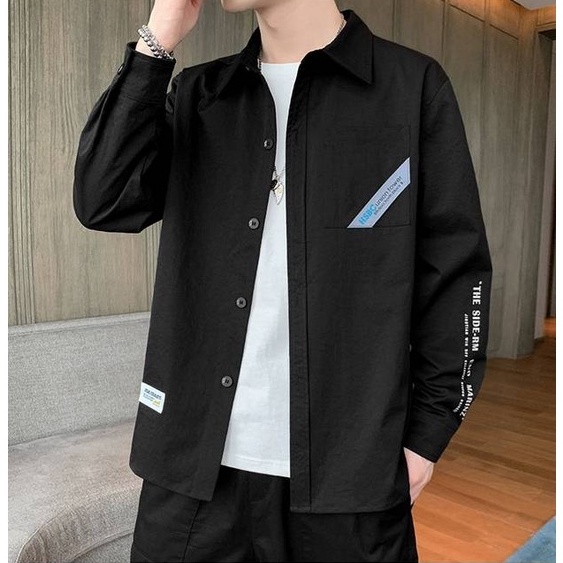เสื้อเชิ้ตผู้ชาย แขนยาวสีพื้น สไตล์เกาหลี A22 เสื้อเชิ้ตนักธุรกิจ เสื้อลำลอง มี2แบบ M-2XL