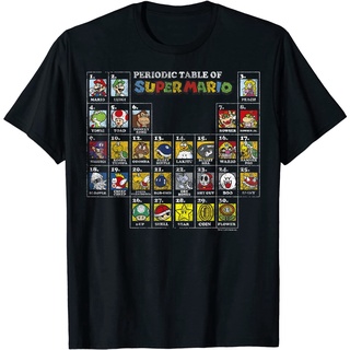 เสื้อยืดผู้ชาย Nintendo Super Mario Periodic Table Graphic T-Shirt T-Shirt men เสื้อ ยืด ผู้ชาย คอกลม โอเวอร์