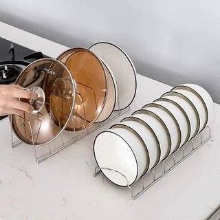 Stainless Steel Dish Drying Rack / Kitchen Countertop Drainer Holder / Multifunctional Organizer Shelf For Plates, Cutting Boards, Bakeware, Pots & Pans