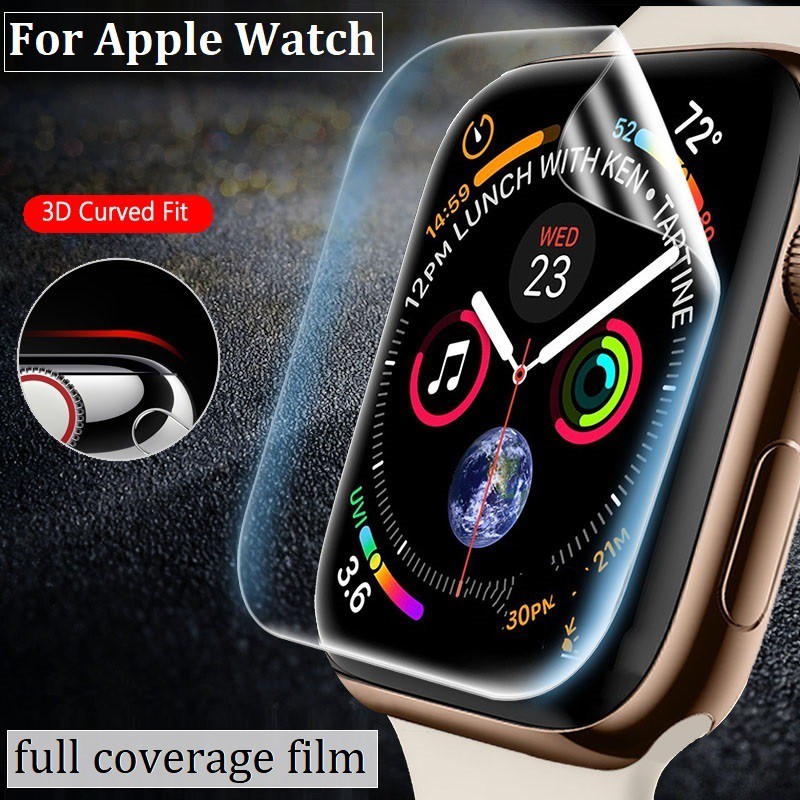 Applewatch ฟิล์ม ฟิล์ม เต็มจอ ลงโค้ง โฟกัส ฟิล์ม สำหรับ AppleWatch Sport Series 9 8/7 / 1 / 2 / 3 / 4 / 5/6 SE Nike s TPU Film Applewatch 9 ฟิล์ม size 41mm 45mm 38mm 40mm 42mm 44mm