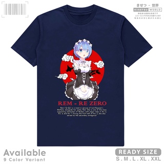 เสื้อยืดสีดำอินเทรนด์เสื้อยืด พิมพ์ลายอนิเมะ Re ZERO Waifu Wibu Otaku สไตล์ญี่ปุ่น x 9578 KisetsuS M L   XL  XXL