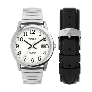 Timex TWG025400 MENS EASYR นาฬิกาข้อมือผู้ชาย สีเงิน Box set !!แถมฟรี สายหนัง หน้าปัด 35 มม.