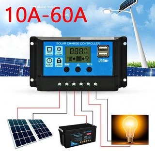 โซล่าชาร์เจอร์ โซล่าชาร์จคอนโทรลเลอร์ 12V/24V LCD Display PWM Solar Panel Regulator Charge 2 USB yimn