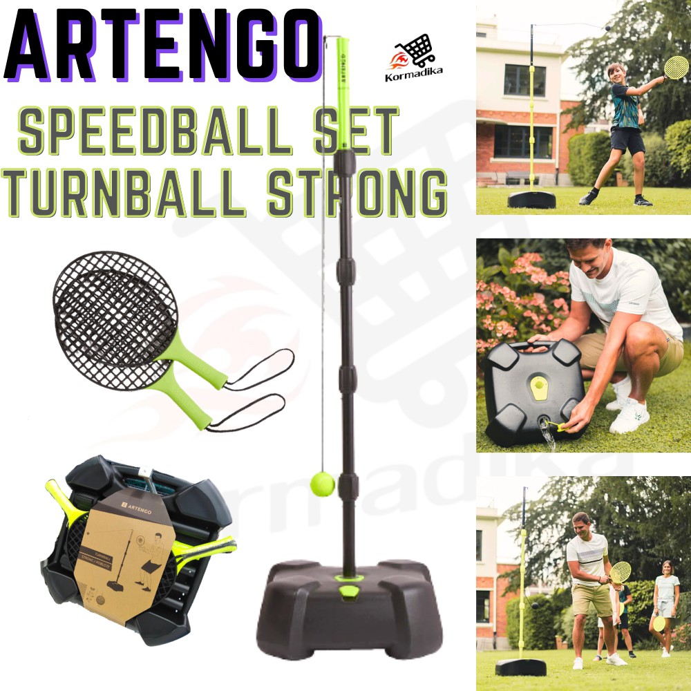 ชุดสปีดบอลพร้อมฐาน สปีดบอล tennis racket ไม้เทนนิส ARTENGO Speedball Set Turnball Strong 1 Post 2 Rackets 1 Ball ของเล่น