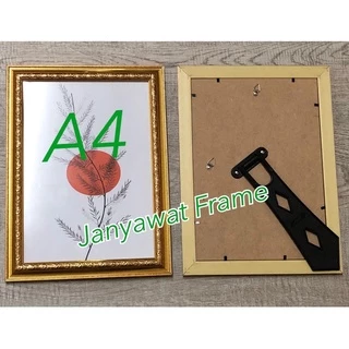 กรอบรูปใส่ใบประกาศ ตกแต่งบ้าน ขนาด A4 (21*29.7 ซม ) , 6x8 นิ้ว, 8x10 นิ้ว, 8x12 นิ้ว,10x12 นิ้ว+กระจก+ขาตั้ง+หูแวนผนัง