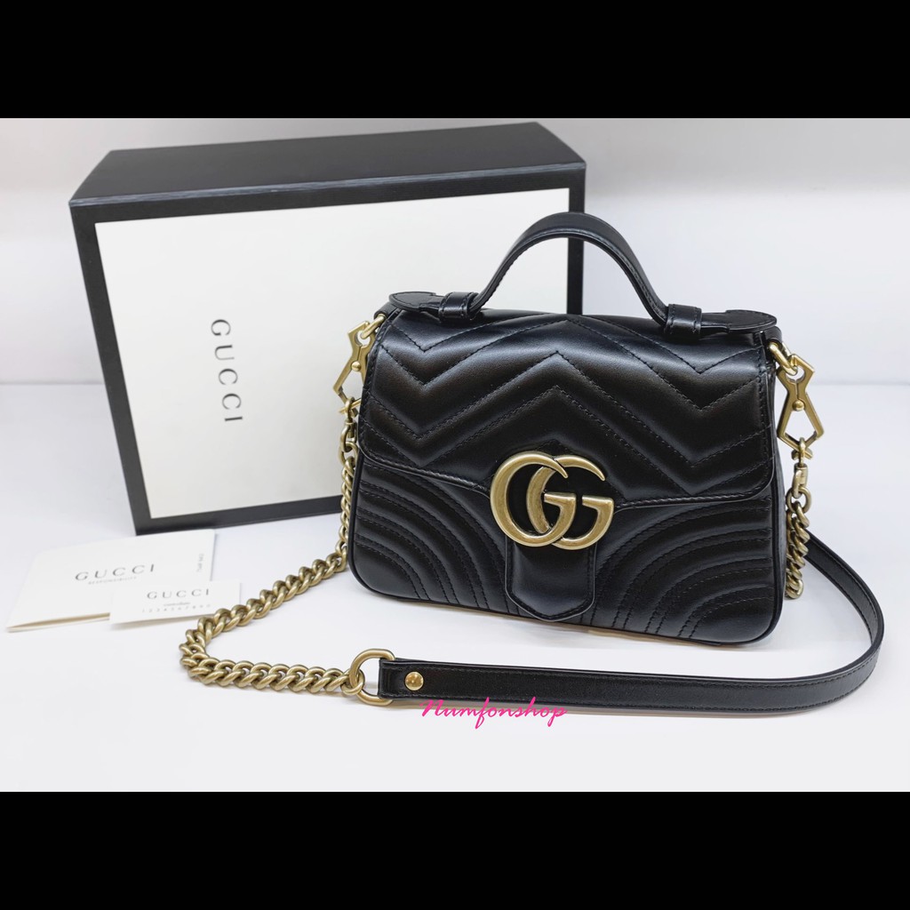 ขายแล้วค่ะ Gucci Mini Marmont Top Handle Bag สภาพ95%