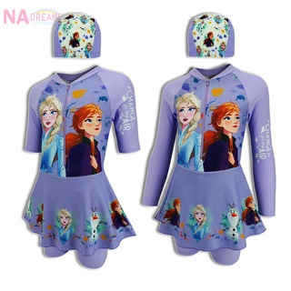 Disney Frozen ชุดว่ายน้ำเด็กหญิง ลายการ์ตูนโฟรสเซ่น Frozen เจ้าหญิงหิมะ จาก NADreams Girl Swimwear ผู้หญิง ชุดว่ายน้ำ