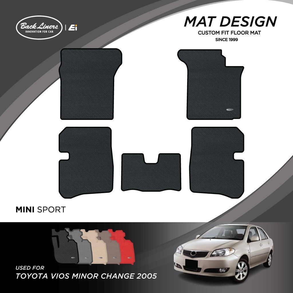 พรมปูพื้นรถยนต์เข้ารูปสำหรับ Toyota Vios (ปี2005)