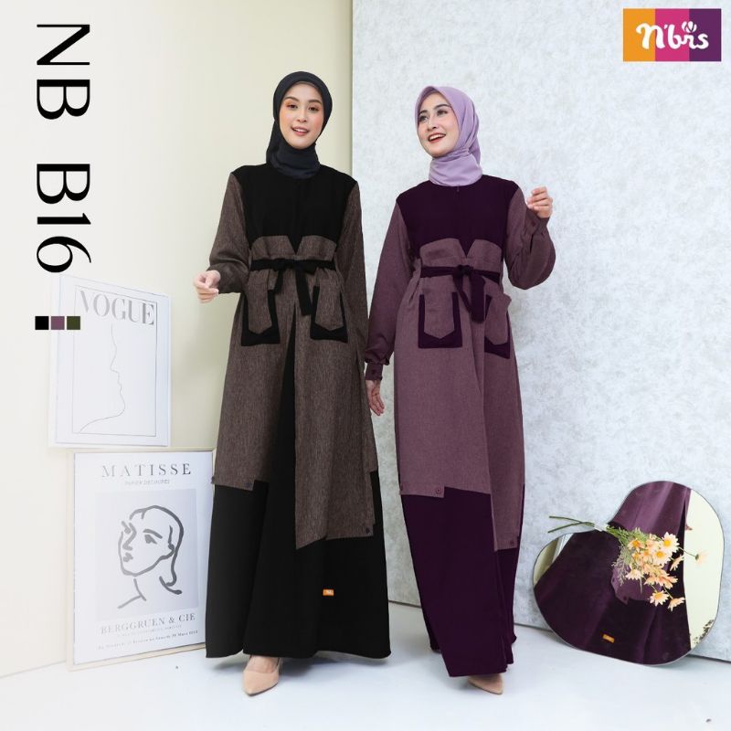!Gamis Dannis NB B16 สีดําและสีม่วงเข้ม