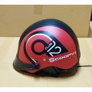 หมวกกันน็อค  168 ครึ่งใบ  Scoopy แดงดำ