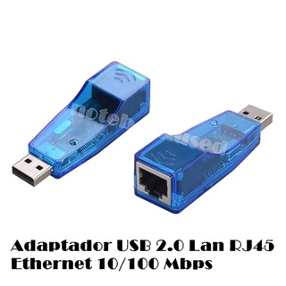 Adaptador USB 2.0 Lan RJ45 Ethernet 10/100 Mbps Internet