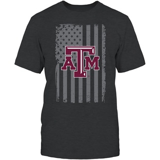 คอลูกเรือเสื้อยืดคอกลมFanprint Texas A&amp;M Aggies เสื้อยืด คอกลม ผ้าฝ้าย พิมพ์ลายธงชาติ แฟชั่นฤดูร้อนผ้าฝ้ายแท้