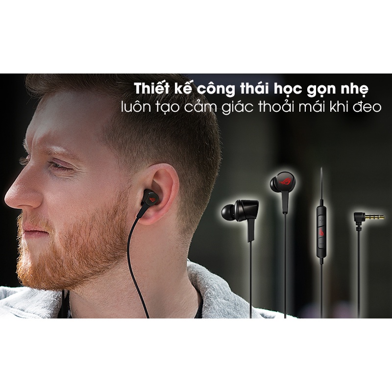 🔥ขายดีมาก🔥⚡️หูฟังเกมมิ่ง⚡️ ASUS ROG Cetra II Core In-Ear Gaming Earphones 3.5 mm Connector 2y.